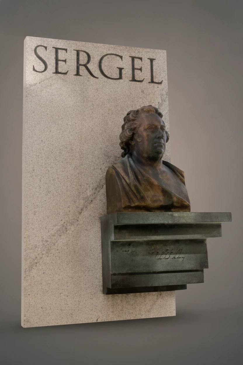 Monument av Sergel av Sivert Lindblom, Hamngatan, Stockholm